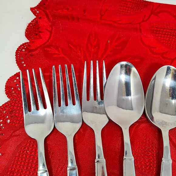 10X Mix Wallace WAS213 Stainless Forks N Spoons Flatware Heavy Solid Tbsp Tsp - Picture 2 of 16